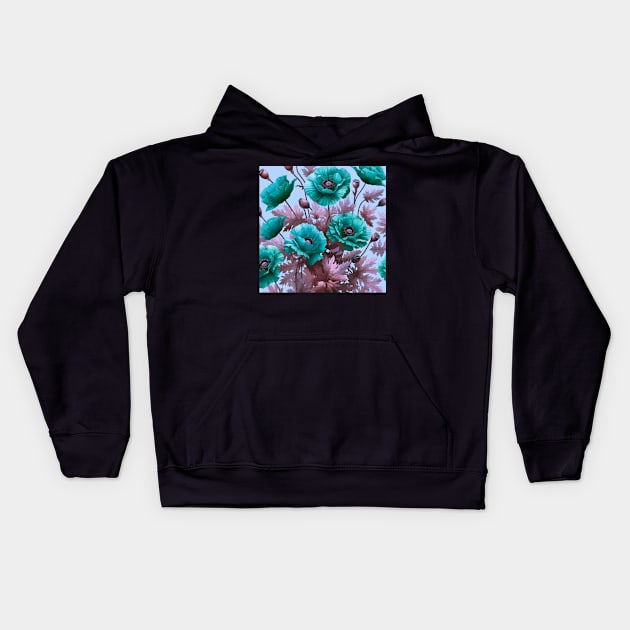 Poppy Flower Kids Hoodie by Jenni Arts